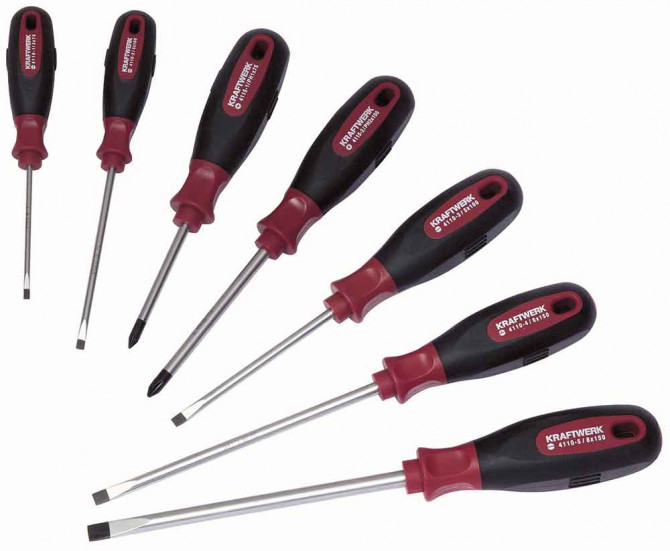 JEU DE 7 TOURNEVIS À FENTE/PH ERGOKRAFT KRAFTWERK (implant 1 & 2ml)