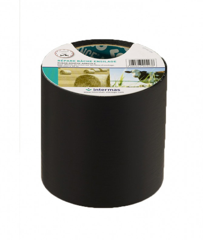 RUBAN ADHESIF REPARE BACHE RENFORCE 50mm x 25m NOIR