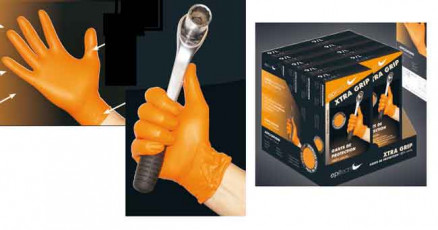 GANT DE PROTECTION CHIMIQUE 100% NITRILE XTRA GRIP - boite distrib. de 50 gants