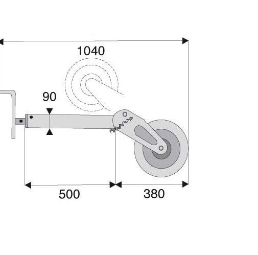 BÉQUILLE À ROUE ESCAMOTABLE