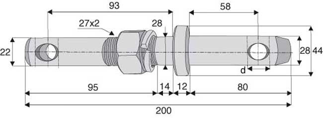 PITON DOUBLE ATTELAGE DIAMÈTRE 28/28 et 22/28