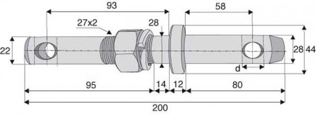 PITON DOUBLE ATTELAGE DIAMÈTRE 28/28 et 22/28