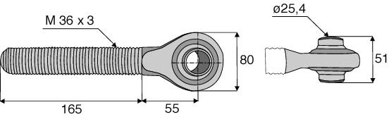 ROTULE FILETAGE  DROITE CAT 2