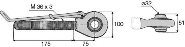 ROTULE FILETAGE DROITE CAT 3