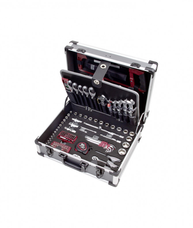 COFFRET D'OUTILS B147, 1/4'' + 1/2'', 158 PIÈCES