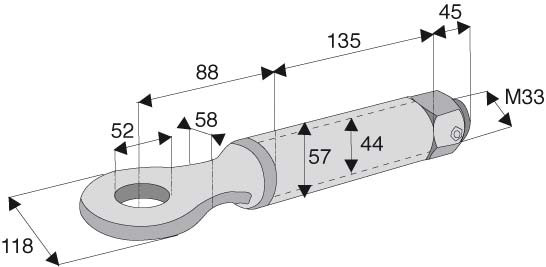 ANNEAU TOURNANT À SOUDER OEIL DIAMÈTRE 52  (11 TONNES)
