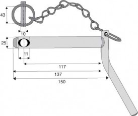 AXE D'ATTELAGE À POIGNÉE CAT 1