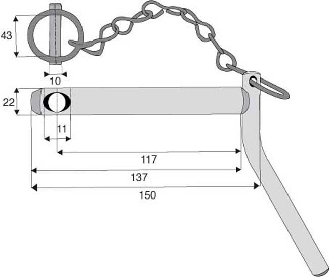 AXE D'ATTELAGE À POIGNÉE CAT 1