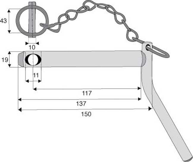 AXE D'ATTELAGE À POIGNÉE CAT 1