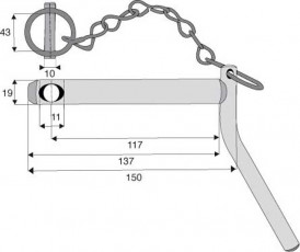 AXE D'ATTELAGE À POIGNÉE CAT 1