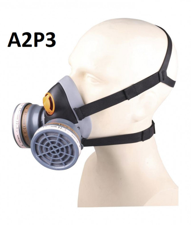 DEMI-MASQUE JUPITER + 2 GALETTES A2P3 CONFORT BI-FILTRES