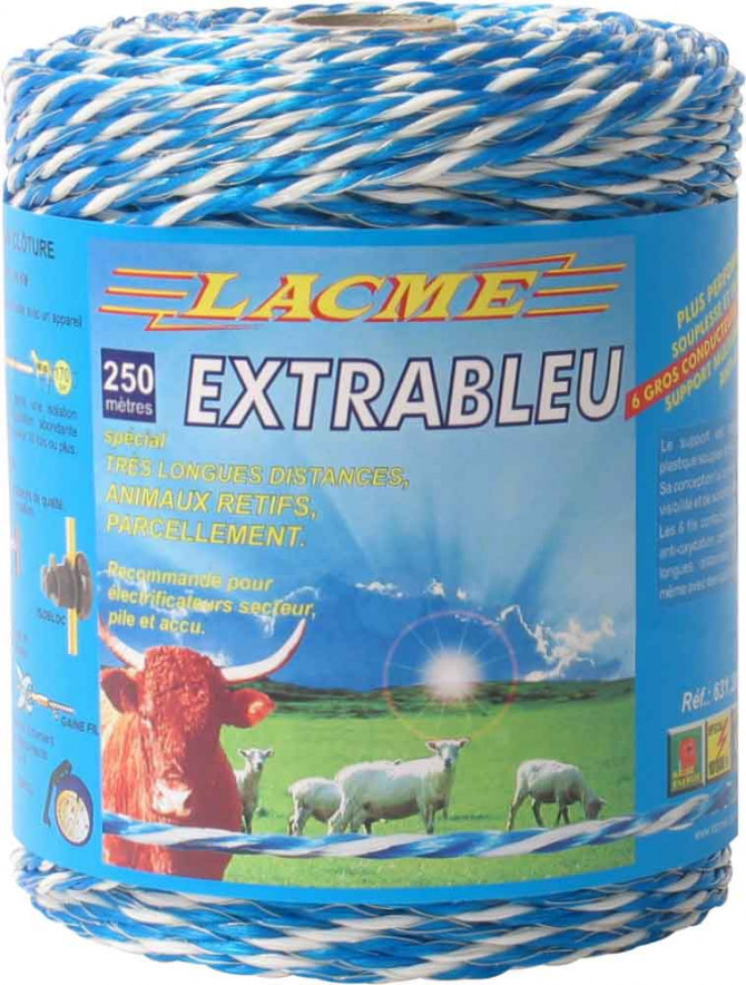 FIL EXTRABLEU 250, ø 3MM, 2 CUIVRE  ø0,25, 4 INOX ø 0,20 - 250M