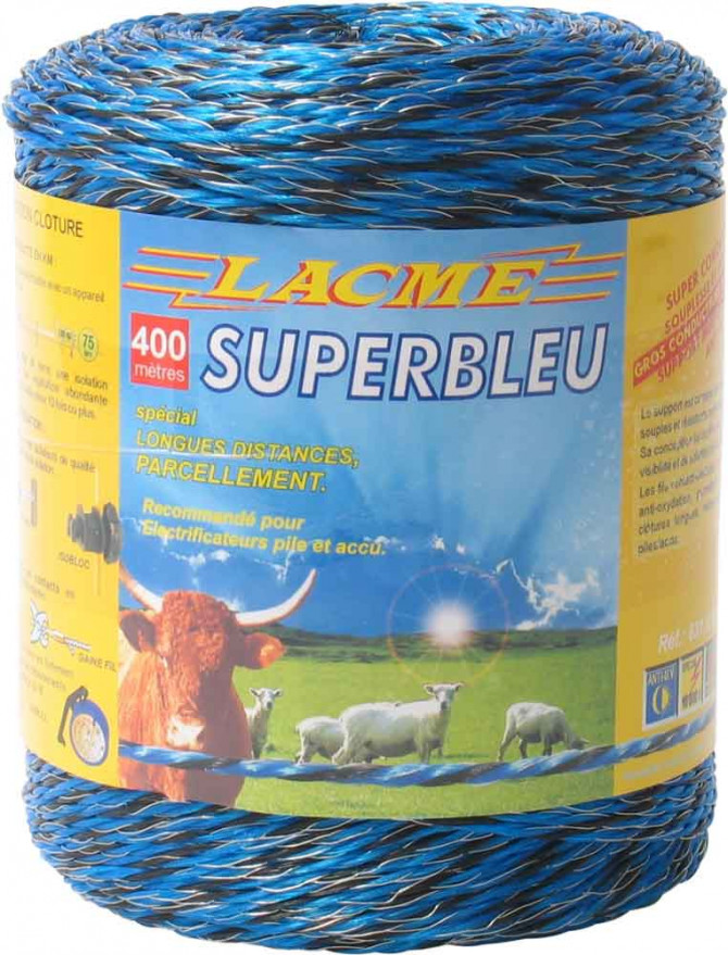 FIL SUPERBLEU 400, SOUPLE, 1 CUIVRE ø 0,25MM, 2 INOX ø 0,20MM - 400M