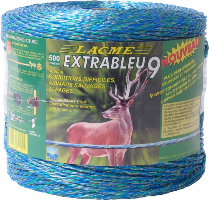 FIL EXTRABLEU 9-500, ø 3,5MM, 3 CUIVRE ø 0,25, 6 INOX ø 0,20 - 500M