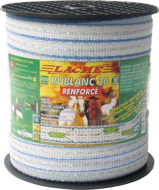 RUBAN RENFORCÉ RF 20-200, LARG. 20MM, 3 COND.CUIVRE ø 0,30MM, 4 INOX ø0.30