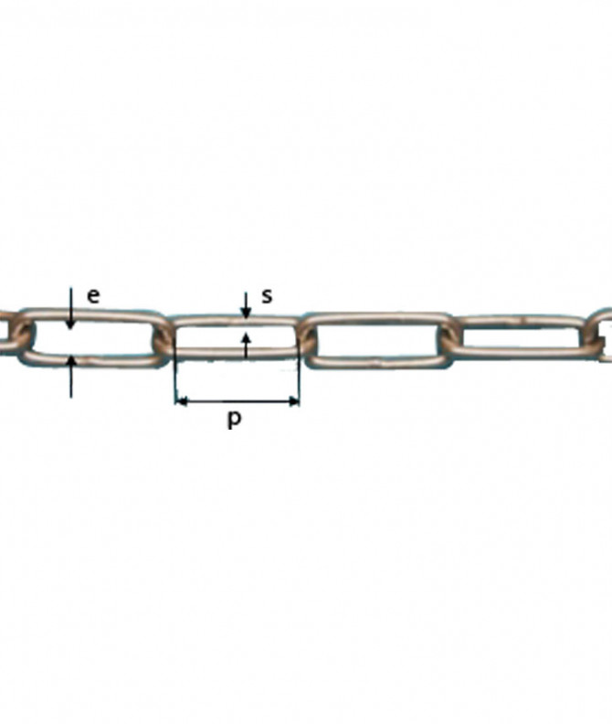CHAINE DIN 5685/C DIAM.4MM ZINGUEE BTE PLAST. 25m