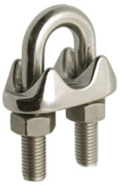 SERRE CÂBLE Á ÉTRIER, QUALITÉ INOX, DIAMÈTRE 6, BOÎTE DE 5