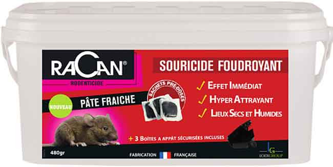 Gamme GP - SOURICIDE FOUDROYANT PATE (48 sachets de 10g) +3 box appat