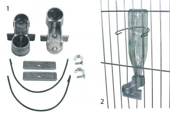 ABREUVOIR SABOT PORTE BOUTEILLE POUR LAPINS EN ALU - lot de 2