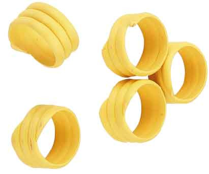 BAGUE D'IDENTIFICATION VOLAILLES 16MM JAUNE - lot de 20 pièces