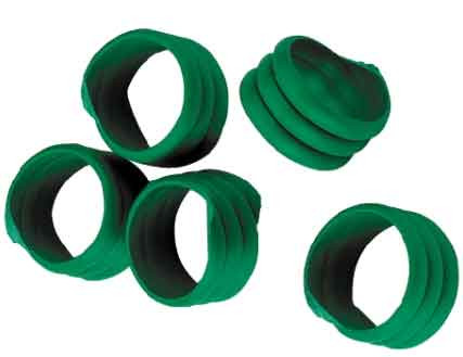 BAGUE D'IDENTIFICATION VOLAILLES 16MM VERT - lot de 20 pièces