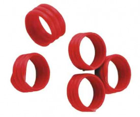 BAGUE D'IDENTIFICATION VOLAILLES 16MM ROUGE - lot de 20 pièces