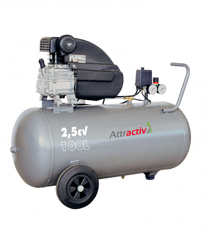 COMPRESSEUR ATTRACTIV COAXIAL 100L MONOPHASE 2.5CV MONO-CYL 8BARS