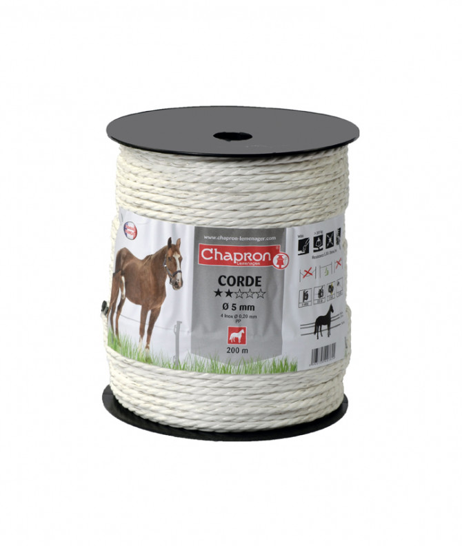 CORDE 5 MM BLANC 200M