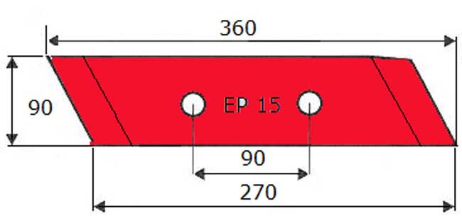 POINTE - DROITE - NAUD - ADAPT - 031235D / 03054502D - REVERSIBLE - EP. 15 MM