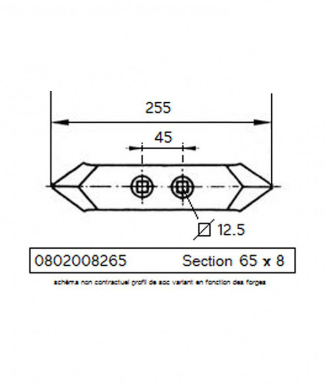 SOC REVERSIBLE - MULTIMARQUE - ADAPT - VIS TFCC12 - 255x65 MM - EP. 8 MM - EA 45