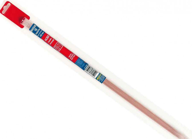 BAGUETTE BRASURE LAITON ENROBÉE DÉCAPANT POUR ASSEMB ACIER ø2MM  x10 bag.