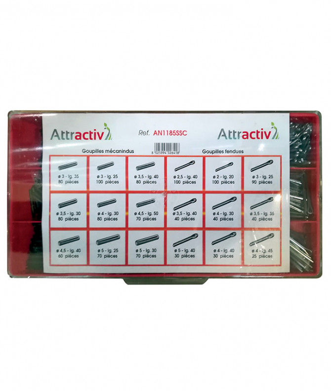 GOUPILLES MECANINDUS + FENDUE ZINUGEE - ATTRACTIV - BOITE DE 1185 PIECES