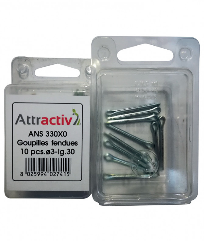 GOUPILLE FENDUE ø3MM L.30 - ATTRACTIV - COQUE DE 10 PIECES