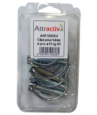 CLIPS POUR TUBE ø10mm L.50 - ATTRACTIV - COQUE DE 4 PIECES
