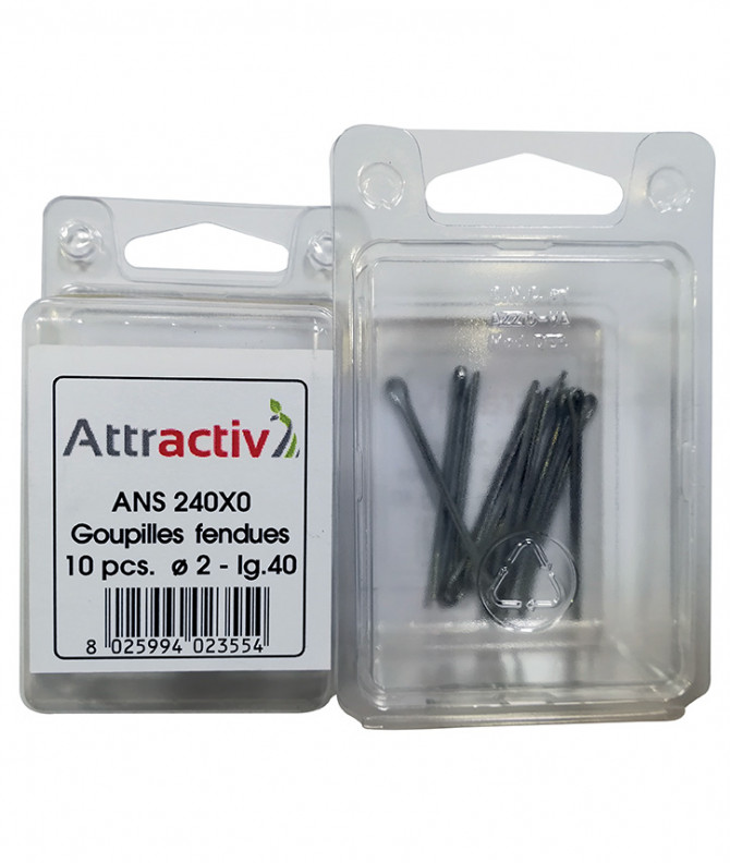 GOUPILLE FENDUE ø2MM L.40 - ATTRACTIV - COQUE DE 10 PIECES