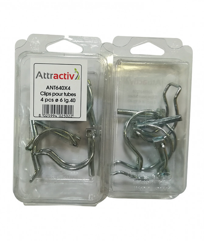 CLIPS POUR TUBE ø6mm L.40 - ATTRACTIV - COQUE DE 4 PIECES