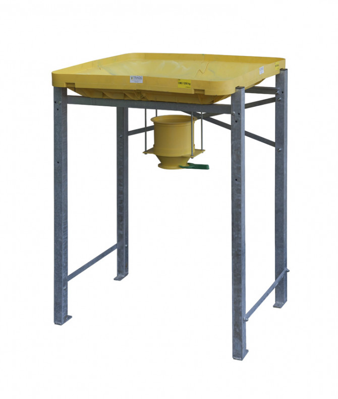 TABLE MODULOBAG AVEC CYLINDRE AMOVIBLE POUR BIGBAG AVEC GOULOTTE