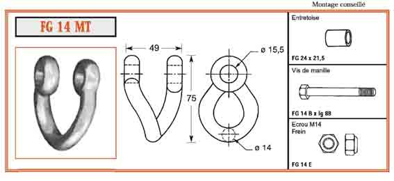 MANILLE TORSE FG 14 MT ø15.5