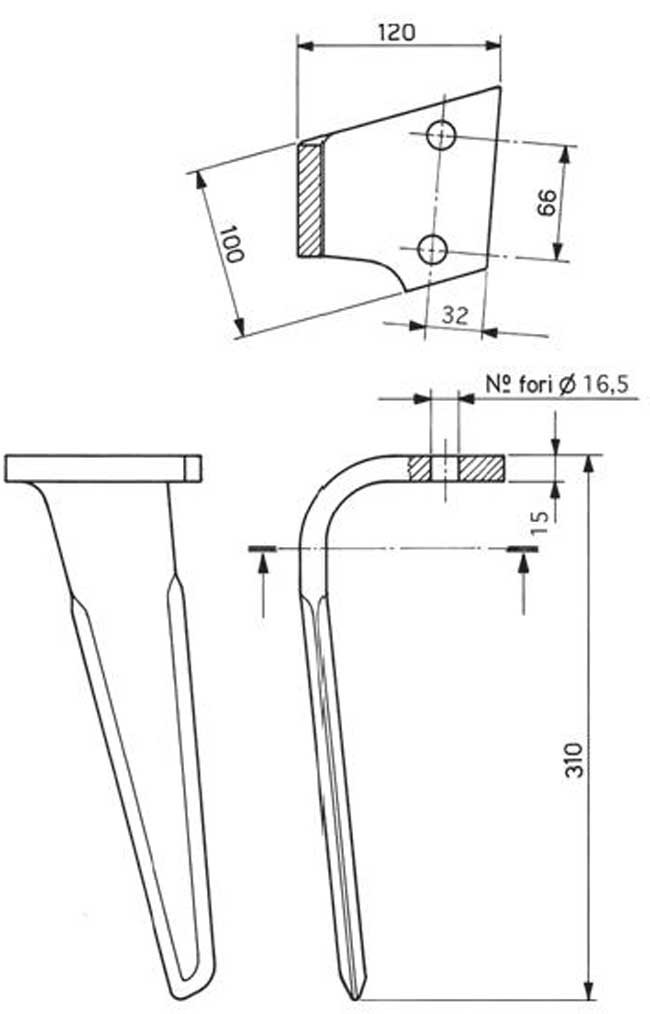 DENT HERSE - GAUCHE - EMY-ELENFER - ADAPT - 2901270 - CA/CR - BOULONNEE