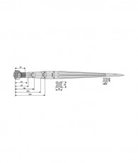 DENT DE FOURCHE DROITE 4022 - FIX CONE COURT  - Ø35 - LONG: 1100 - TYPE:FX/AGRAM