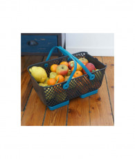 PANIER KAJO 4L GRIS/TURQUOISE 24x20x15