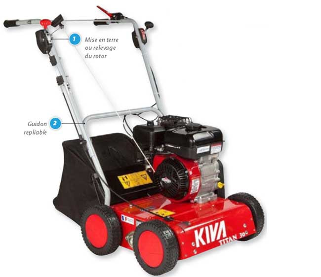 SCARIFICATEUR KIVA TITAN 38 thermique (moteur B&S 550) + Bac