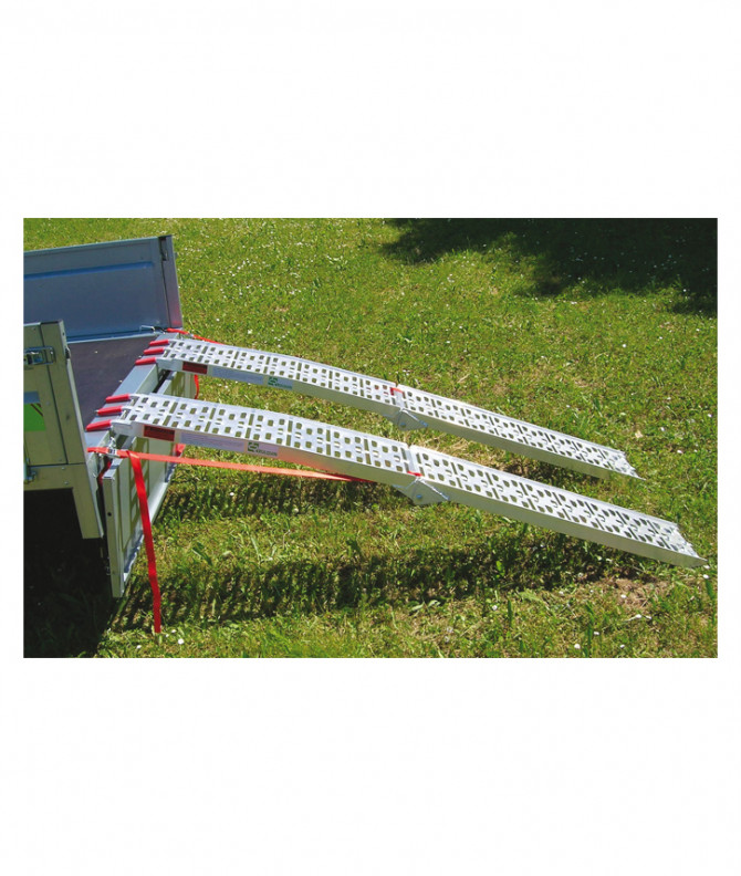 RAMPES ALU PLIABLES COURBEES PLANES 227X29X5 - 450KG