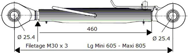 BARRE DE POUSSÉE ROTULE ET ROTULE CAT 2