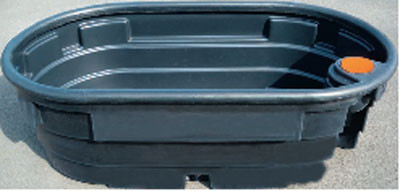 BAC DE PATURAGE OVOIDE NOIR 550L A BOITIER FLOTTEUR 1500x1050mm